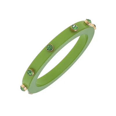 Michael Nash Jewelry Women's Green Bangle Adorned With Green Crystal Stones