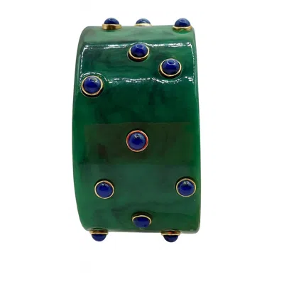 Michael Nash Jewelry Women's Green / Blue Bella Malachite Bangle With Turquoise Resin Stones In Multi
