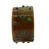 Michael Nash Jewelry Women's Green / Blue Bella Resin Malachite Bangle With Turquoise Resin Stones In Multi