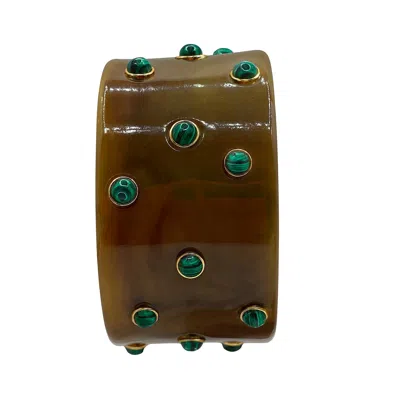 Michael Nash Jewelry Women's Green / Blue Bella Resin Malachite Bangle With Turquoise Resin Stones In Multi