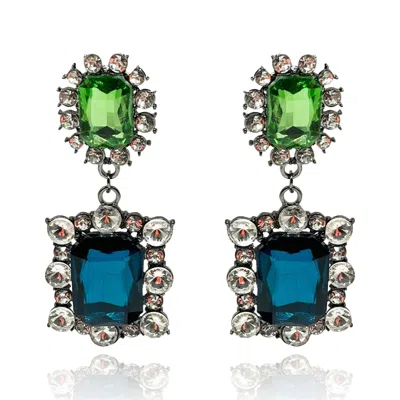 Michael Nash Jewelry Women's Green / Blue Grand Peridot & Sapphire Drop Earrings In Multi