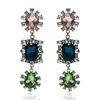 Michael Nash Jewelry Women's Green / Blue / Pink Showstopper Peridot & Sapphire & Rose Drop Earrings