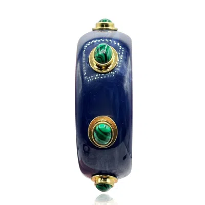 Michael Nash Jewelry Women's Green / Blue Renee Bangle In Lapis Resin And Malachite Stones In Multi