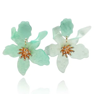 Michael Nash Jewelry Women's Green Celadon Floral Resin Drop Earrings
