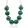 Michael Nash Jewelry Women's Green Emerald Marbled Knotted Resin Bead Necklace