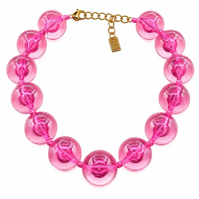 Michael Nash Jewelry Women's Green Lucy Transparent Mauve Gumball Necklace In Pink