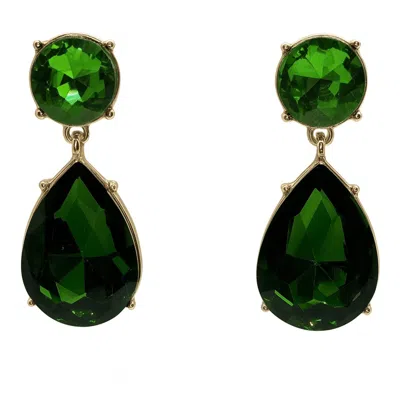 Michael Nash Jewelry Women's Green Marina Emerald Pear Shape Clip On Drops