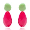 Michael Nash Jewelry Women's Green / Pink / Purple Celadon And Fuschia Pebble Resin Earrings