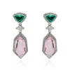 Michael Nash Jewelry Women's Green / Pink / Purple Emerald And Pink Cubic Zirconium Drop Earrings