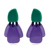 Michael Nash Jewelry Women's Green / Pink / Purple Patrizia Green Resin Pierced Top Earrings With Amethst Resin Drops In Multi