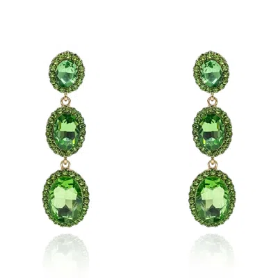 Michael Nash Jewelry Women's Green Triple Oval Peridot Drop Earrings