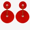Michael Nash Jewelry Women's Greta Double Disc Orange Resin Drop Earrings In Red