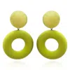 Michael Nash Jewelry Women's Grey Lucia Chatreuse Resin And Matte Rubber Clip Drop Earrings