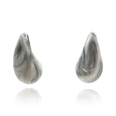 Michael Nash Jewelry Women's Grey Resin Pierced Hoop Earrings In Gray