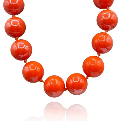 Michael Nash Jewelry Women's Gumball Orange Coated Resin Knotted Necklace