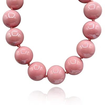 Michael Nash Jewelry Women's Gumball Pale Pink Coated Resin Knotted Necklace