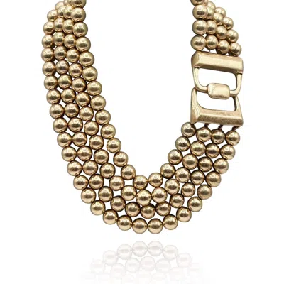 Michael Nash Jewelry Women's Irena Four Strand Worn Gold Bead  Necklace