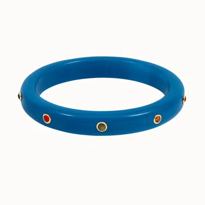 Michael Nash Jewelry Women's Kristen Cerulean Blue Studded Resin And Stone Bangle