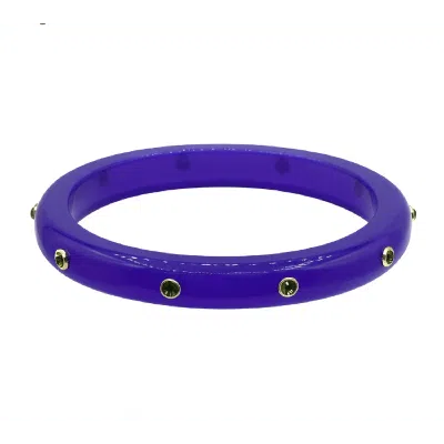 Michael Nash Jewelry Women's Kristen Purple Studded Resin And Stone Bangle