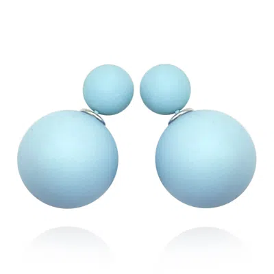 Michael Nash Jewelry Women's Light Blue Double Ball Earrings