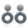 Michael Nash Jewelry Women's Lucia French Grey Resin And Matte Rubber Clip Drop Earrings
