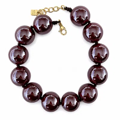 Michael Nash Jewelry Women's Lucy Chocolate Brown Gumball Necklace
