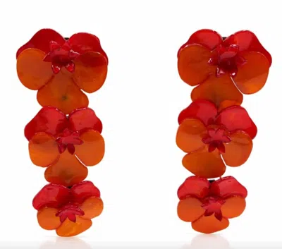 Michael Nash Jewelry Women's Meadow Orange Drop Floral Earrings In Red