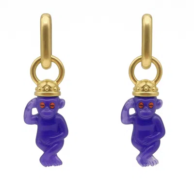 Michael Nash Jewelry Women's Monkey Purple Resin Drop Earrings