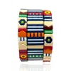 Michael Nash Jewelry Women's Multi-color Enamel Three-strand One-size Elasticized Bracelets