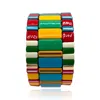 Michael Nash Jewelry Women's Multi-color Enamel Three-strand  Striped One-size Elasticized Bracelets