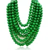 Michael Nash Jewelry Women's Multi-strand Malachite Resin Necklace With Green Vegan Adjustable Clasp In Green