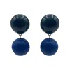 Michael Nash Jewelry Women's Navy Blue Resin Pierced Earrings - Contemporary Elegance For Any Occasion
