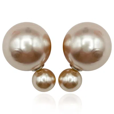 Michael Nash Jewelry Women's Neutrals / Brown Champagne Pearl Double Ball Earrings