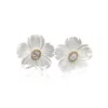 Michael Nash Jewelry Women's Neutrals Carved Mother Of Pearl Floral Button With Cubic Zirconium Center