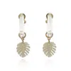 Michael Nash Jewelry Women's Neutrals Clear Resin Hoop Earring With Clear Leaf Drop