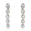 Michael Nash Jewelry Women's Neutrals Diamond Cubic Zirconium Hanging Pear Shape Clip On Drop Earrings