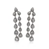 Michael Nash Jewelry Women's Neutrals Diamond Pear Drop Earrings Set In Sterling Silver In Gray