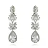 Michael Nash Jewelry Women's Neutrals Elongated Small Navette Shaped Diamond Clip On Cubic Zirconium Earrings With Large 