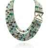 Michael Nash Jewelry Women's Neutrals / Green / Brown Zita Four Strand Multi Color Jade  Resin Necklace In Brown