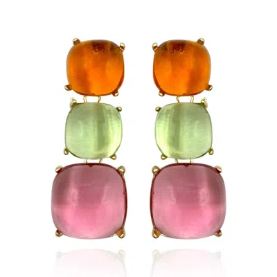 Michael Nash Jewelry Women's Neutrals / Green Multi-color Lightweight Resin Pierced Earring
