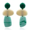 Michael Nash Jewelry Women's Neutrals / Green Puzzle Resin Green Multi Triple Drop Earrings In Green