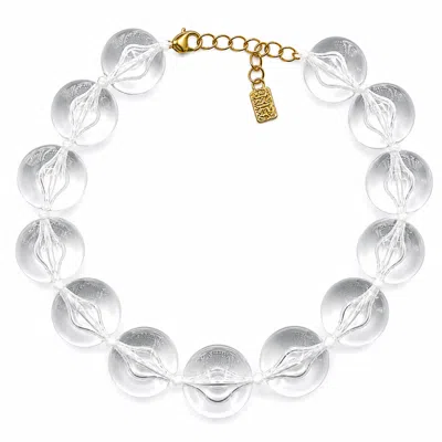 Michael Nash Jewelry Women's Neutrals Lucy Clear Gumball Necklace In White