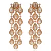 Michael Nash Jewelry Women's Neutrals Multi Shape Crystal Drop Clip On Earrings Set In Gold Plate