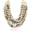 Michael Nash Jewelry Women's Neutrals Multi-strand Ivory Agate Resin Necklace With Ivory Vegan Adjustable Clasp