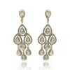 Michael Nash Jewelry Women's Neutrals Pear Shape Crystal Drop Clip-on Earrings - Gold Plate Setting In Yellow