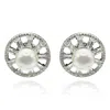 Michael Nash Jewelry Women's Neutrals Pearl And Baguette Pinwheel Clip Earrings