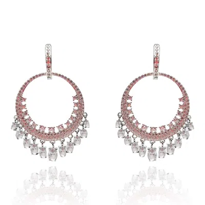 Michael Nash Jewelry Women's Neutrals Rhodium Plated Cubic Zirconium Diamond Drops
