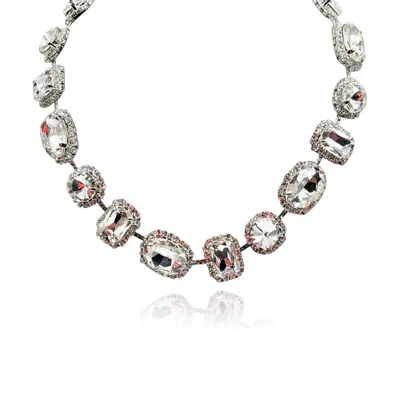 Michael Nash Jewelry Women's Neutrals / Silver Crystal Stone And Pave Necklace