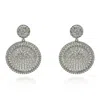 Michael Nash Jewelry Women's Neutrals / Silver Cubic Zirconium Pave And Baguette Drop Earrings In Silver