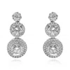 Michael Nash Jewelry Women's Neutrals / Silver Cubic Zirconium Triple Round Clear Drop Clip On Earrings